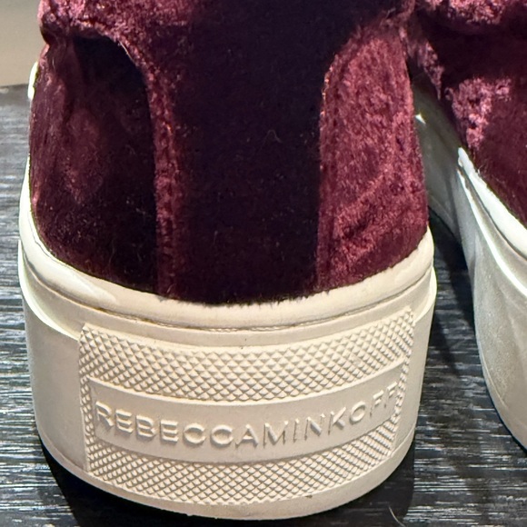 Rebecca Minkoff Burgundy Velvet Loafers - Picture 7 of 11